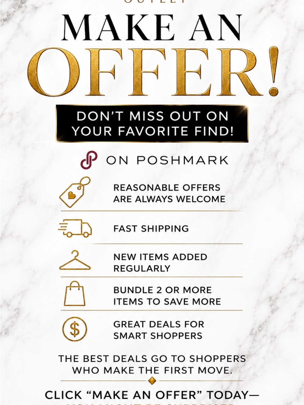 Make An Offer! Gold & Black Poshmark Sign